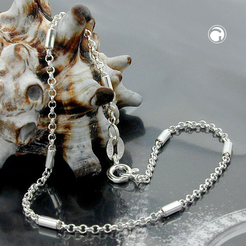 Collier argent sterling avec fermoir lobster, maillons rouleaux