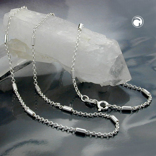 Collier argent sterling avec fermoir lobster, maillons rouleaux