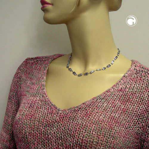 Collier argent sterling design géométrique rectangles