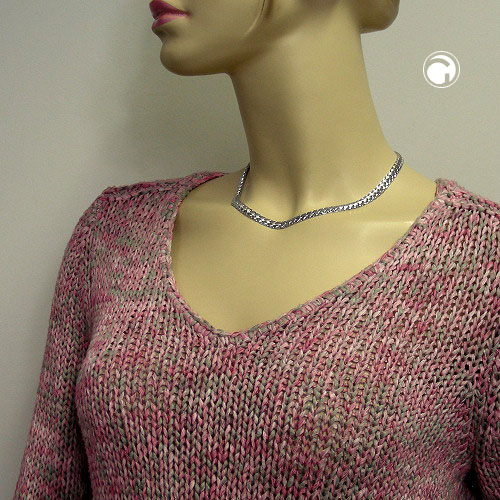 Collier argent sterling rhodié finition mate et polie