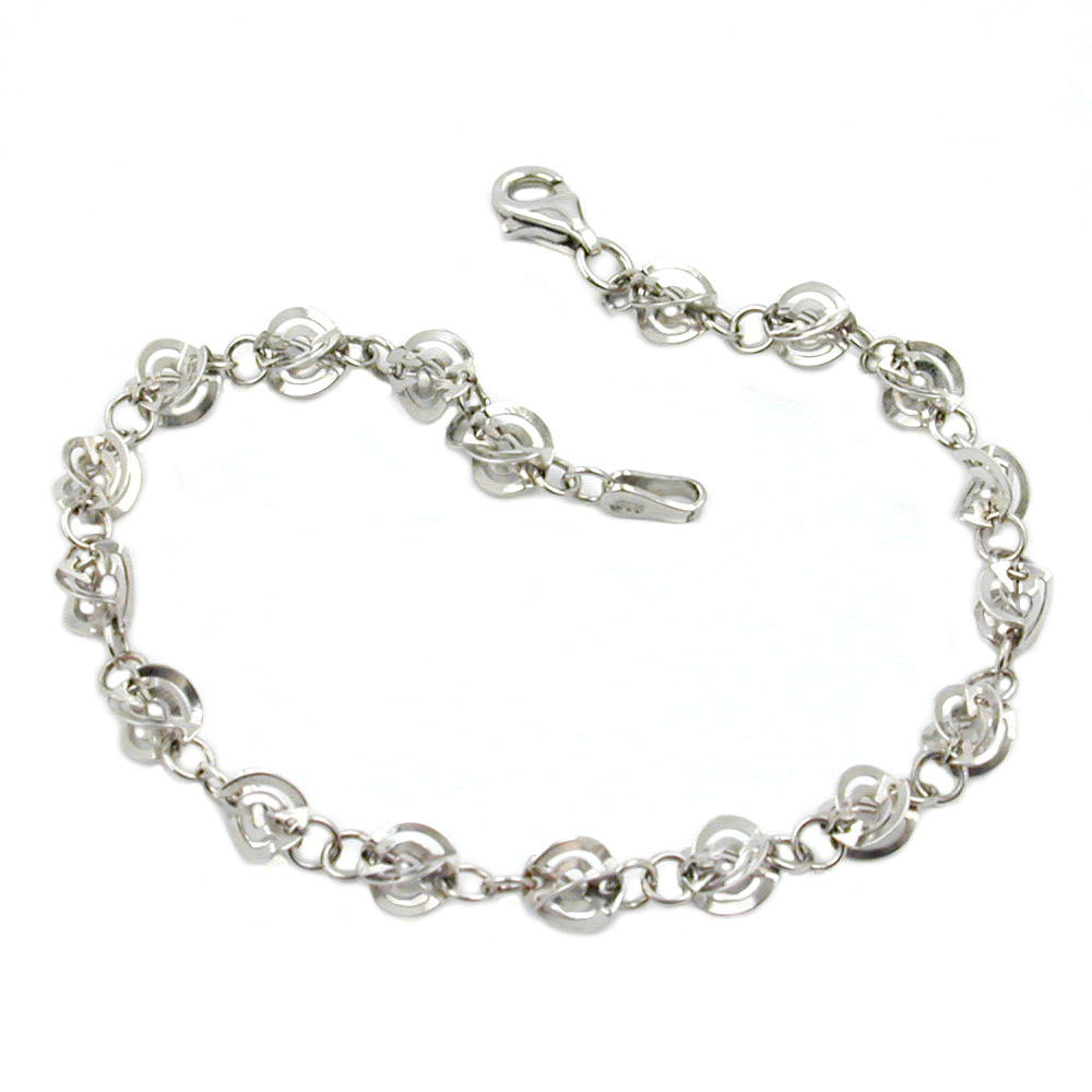 Bracelet argent 925 design fantasy rhodié vue principale