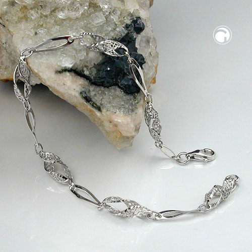 Bracelet argent sterling fantaisie avec fermoir lobster