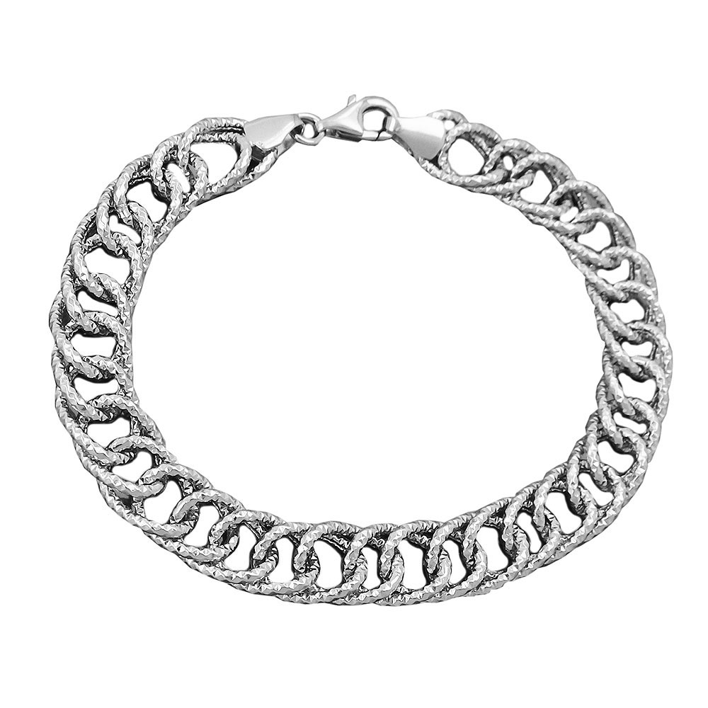 Bracelet argent 925 motif fantaisie largeur 9,4 mm