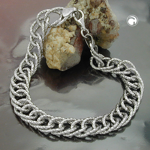 Bracelet argent sterling à motif fantaisie fermoir lobster