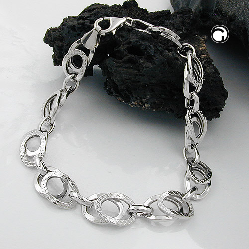 Bracelet en argent sterling motif fantaisie fermoir lobster