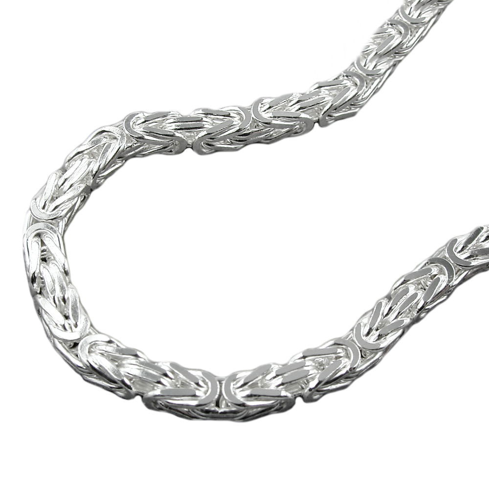 Collier argent 925 chaîne byzantine carrée 4mm
