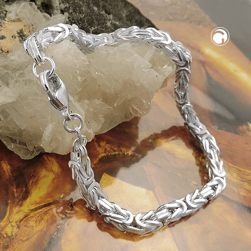 Chaîne byzantine argent sterling 4mm vue détaillée