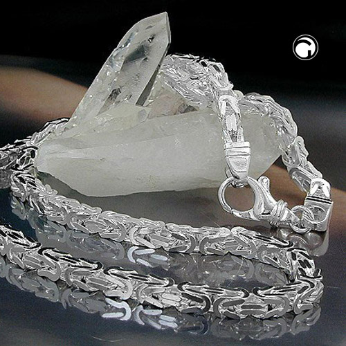Bracelet argent sterling maille byzantine fermoir lobster