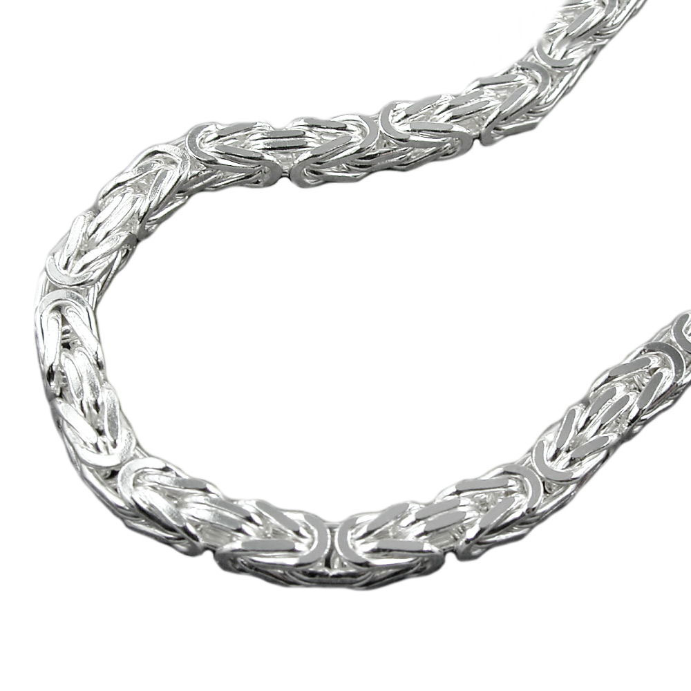 Bracelet argent 925 maille byzantine 5mm vue face
