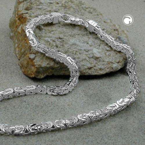 Chaîne byzantine argent sterling maille carrée brillante