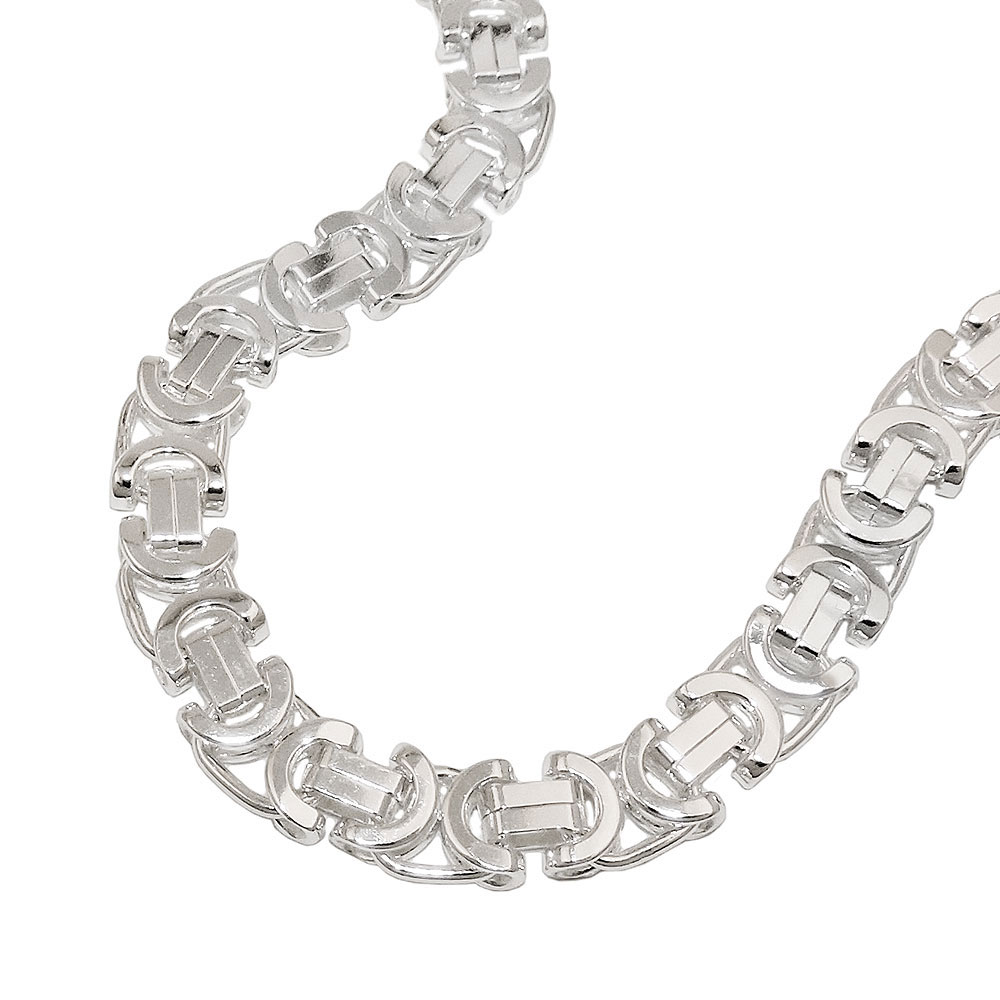 Collier argent 925 chaîne byzantine plate 8x4mm