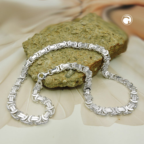Chaîne byzantine argent sterling fermoir lobster collier homme