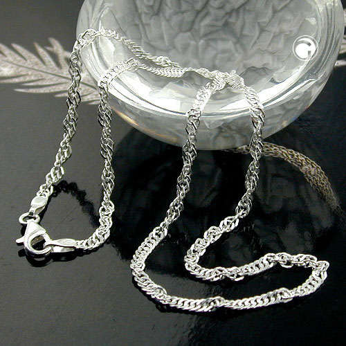Chaîne bikini argent sterling 925 - vue rapprochée chaîne diamantée