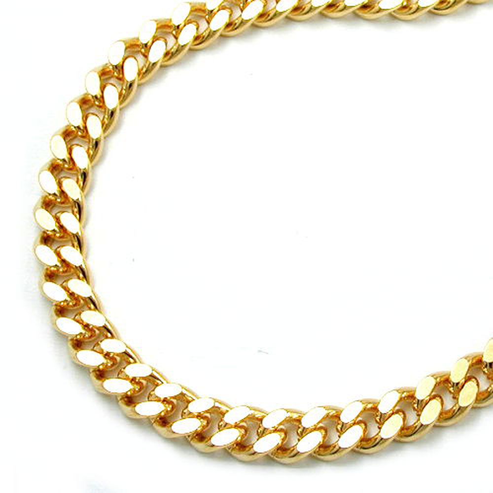 Collier plaqué or chaîne gourmette 6x3mm vue face