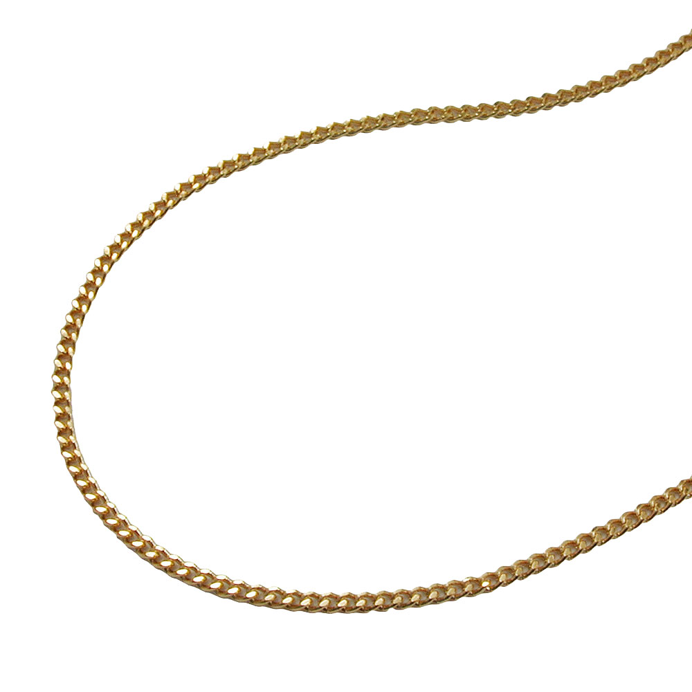 Collier plaqué or chaîne gourmette diamantée 1,2 mm