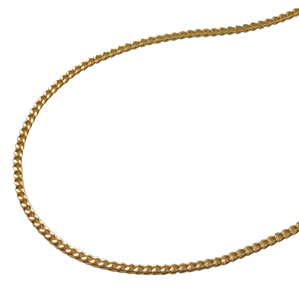 Collier plaqué or chaîne gourmette plate 1.3mm double diamant