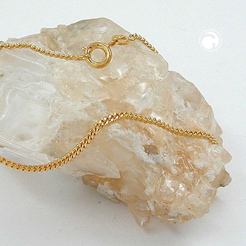 Belly chain plaqué or avec pendentif orbe sur fond blanc