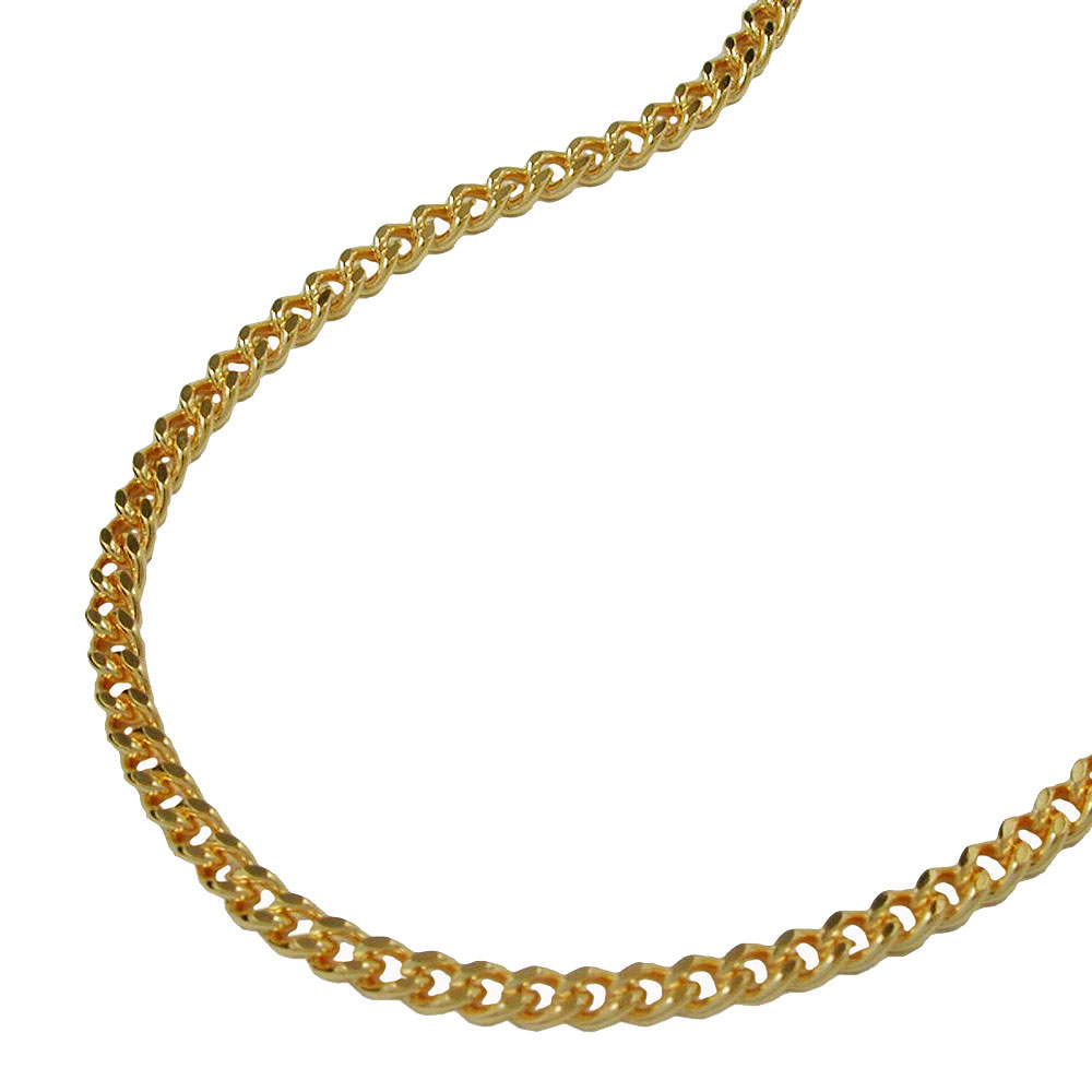 Collier plaqué or chaîne gourmette diamantée 1.6mm porté en ceinture
