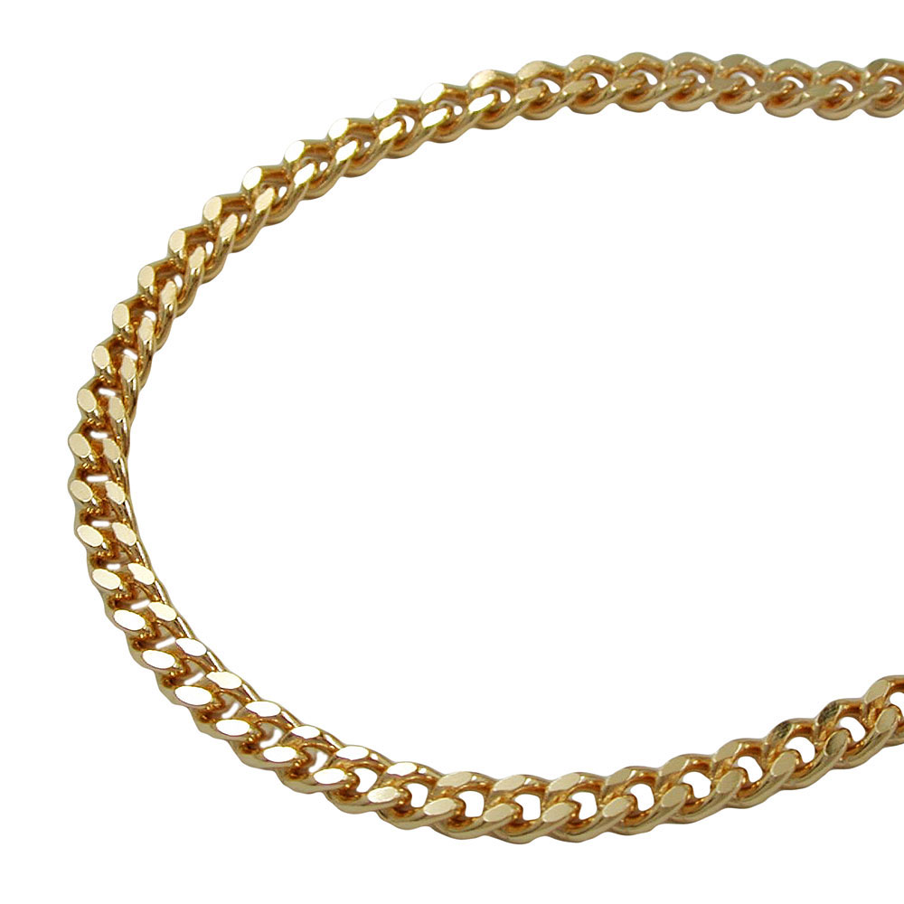 Collier plaqué or chaîne gourmette 19cm