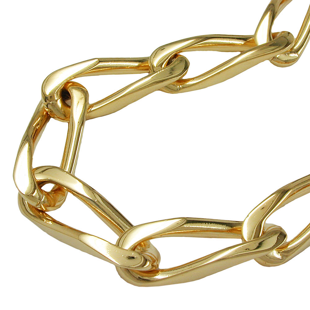 Collier plaqué or maille gourmette 21cm