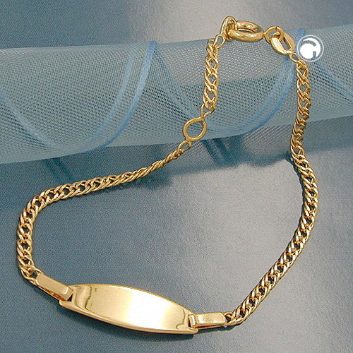 Bracelet enfant plaqué or double rombo fermoir lobster