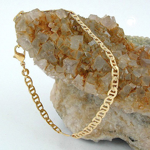 Bracelet plaqué or fin maillons 4x0,6 mm