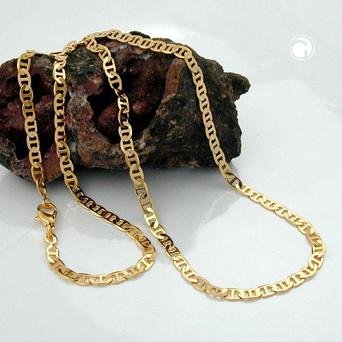 Bracelet plaqué or fin maillons 4x0,6 mm