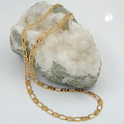 Collier homme ou femme plaqué or facetté 45 cm