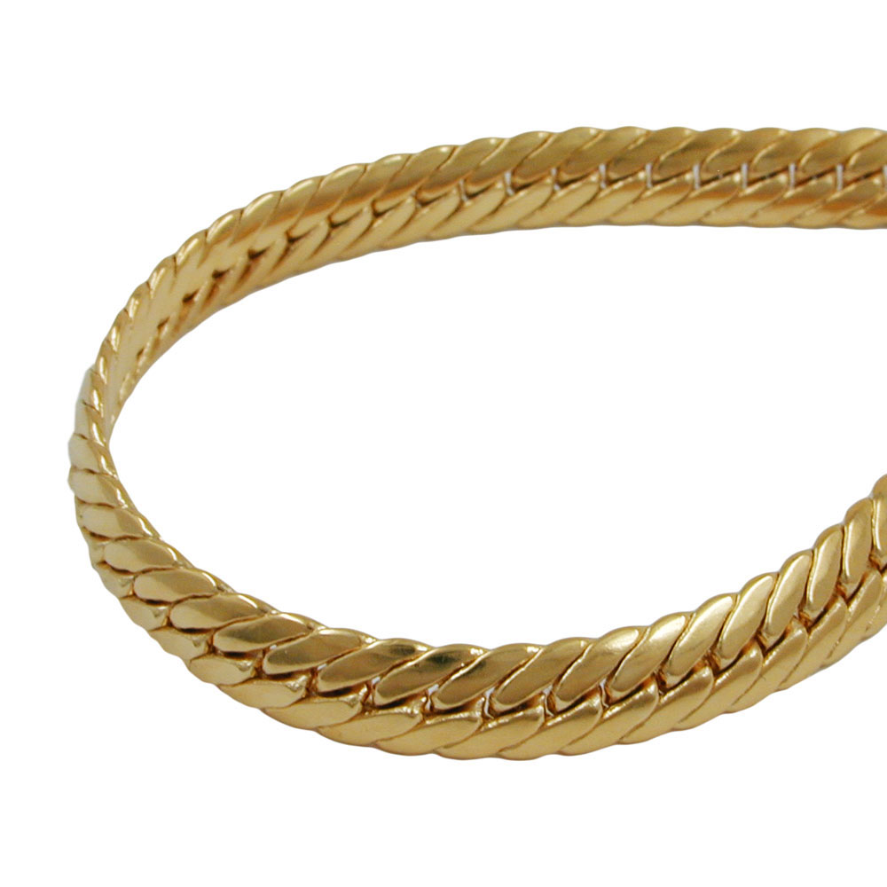 Collier plaqué or chaîne gourmette 21cm