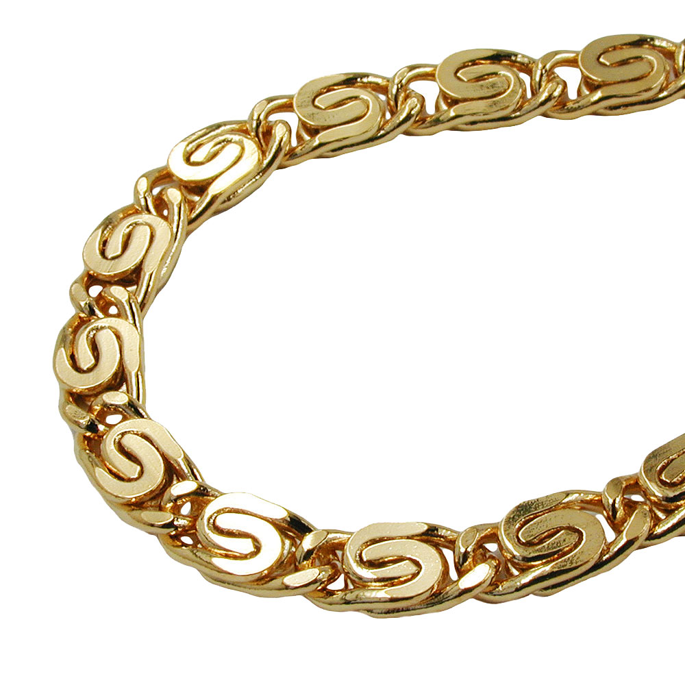 Bracelet plaqué or maillon enroulé 5 mm vue face
