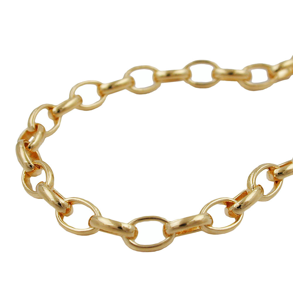 Bracelet plaqué or chaîne ancre maillons ovales