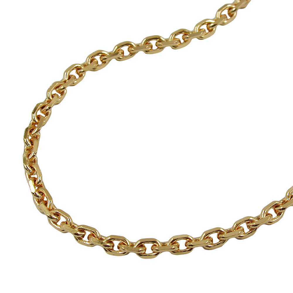 Collier plaqué or chaîne ancre 2,6 mm finition diamant