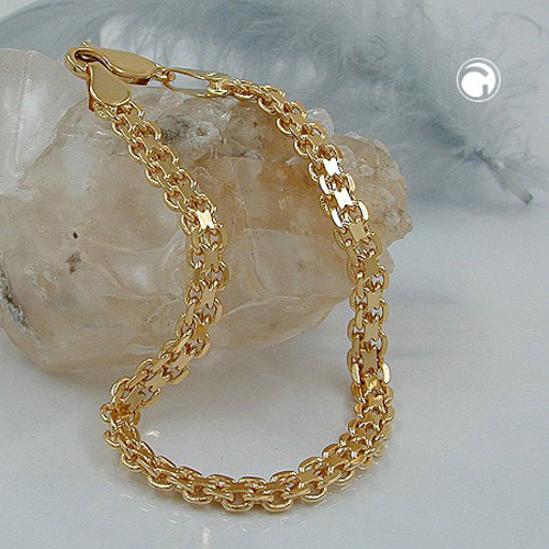 Bracelet femme plaqué or motif bismark fermoir lobster