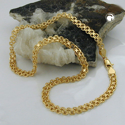 Bracelet femme plaqué or motif bismark fermoir lobster