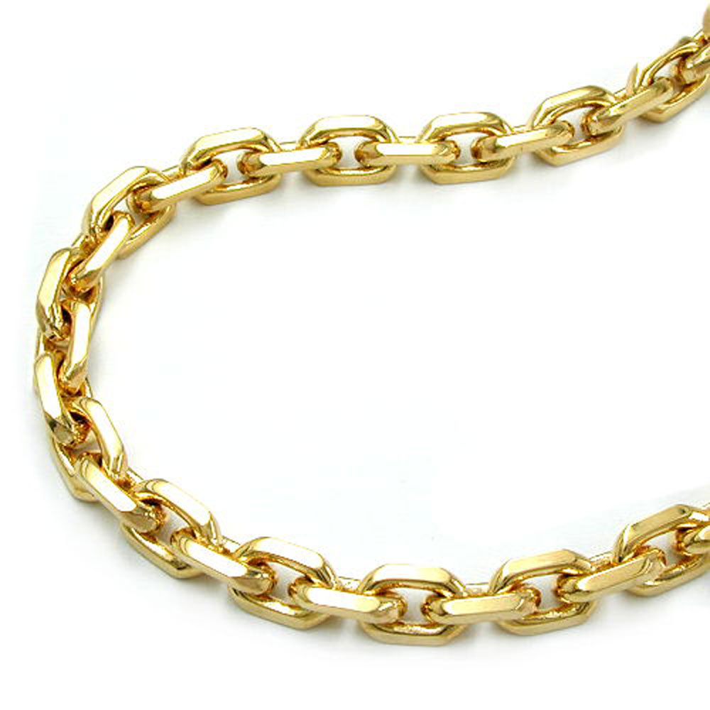 Collier plaqué or chaîne ancre 5 mm fermoir pince