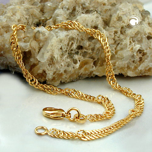 Collier doublé or motif torsadé 70cm