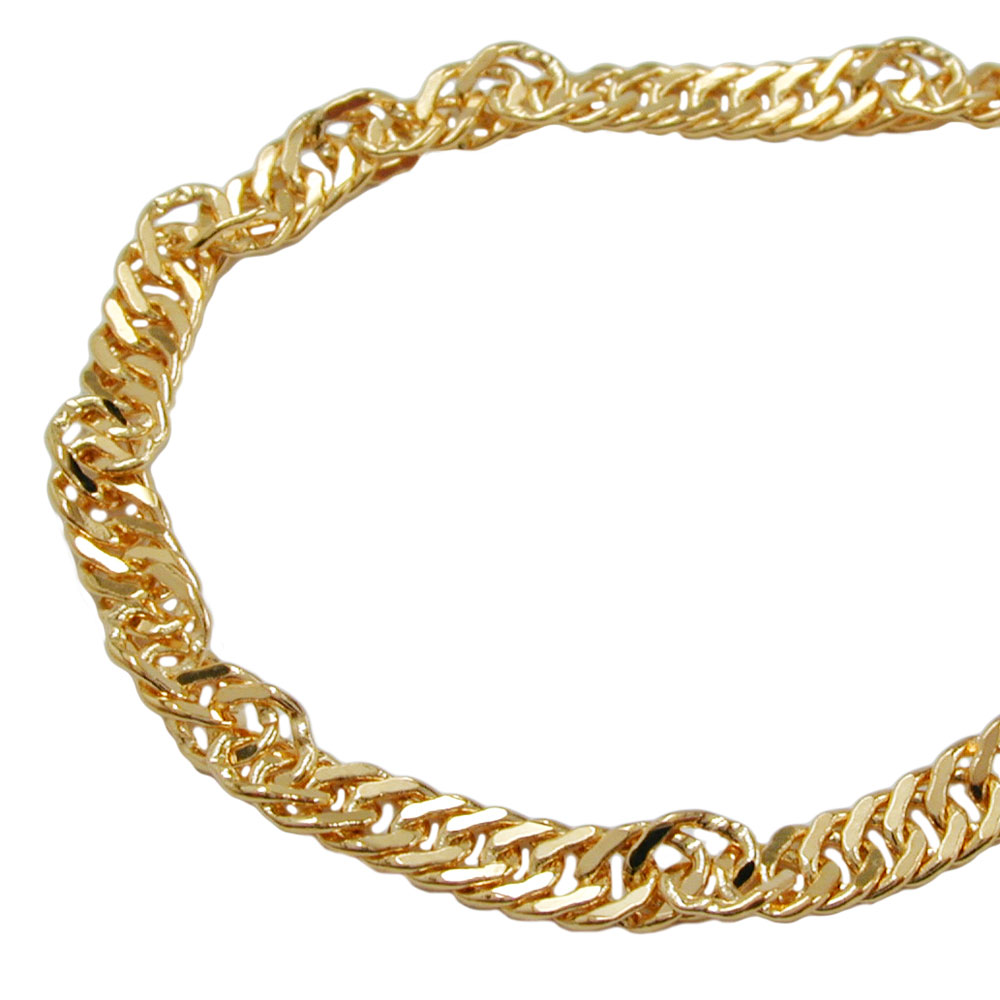Collier plaqué or chaîne Singapore diamantée 3mm