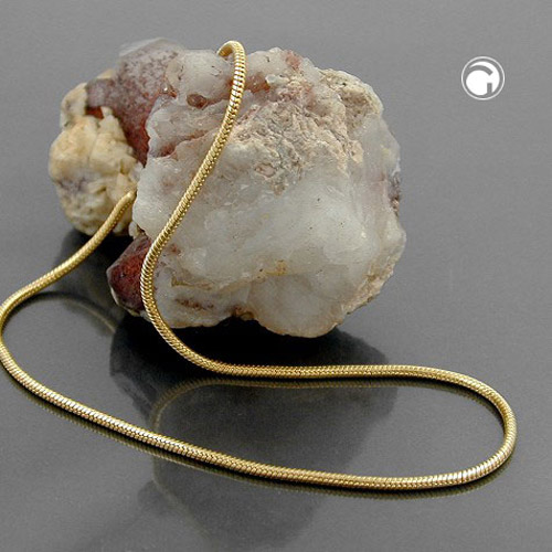 Chaîne serpent plaqué or fine 1mm pour pendentif