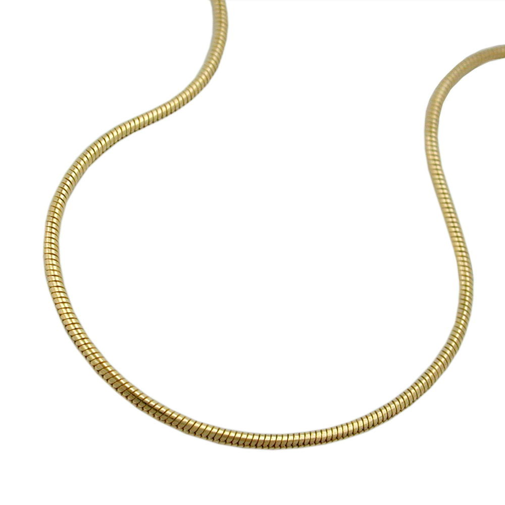 Collier plaqué or chaîne serpent ronde 1mm brillant