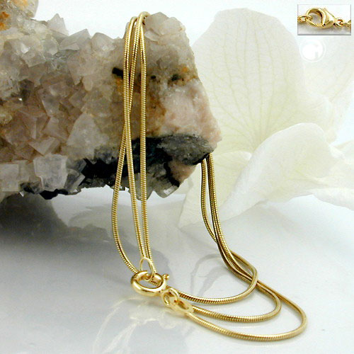 Chaîne serpent plaqué or fine 1mm pour pendentif