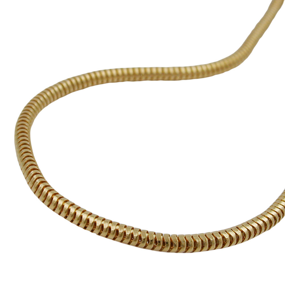 Collier plaqué or chaîne serpent 2mm brillant sur fond neutre