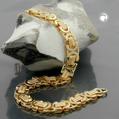 Bracelet fantaisie doré avec fermoir lobster, motif euro sign