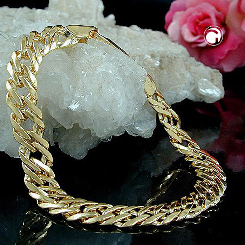 Bracelet homme femme plaqué or maillons ouverts style chaîne