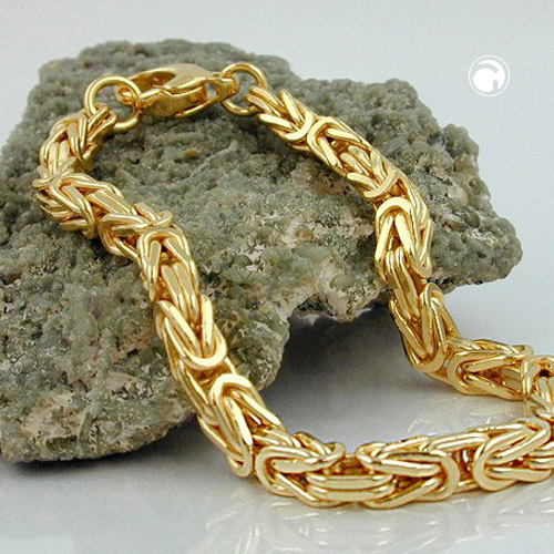 Collier or chaîne byzantine 5mm vue détaillée