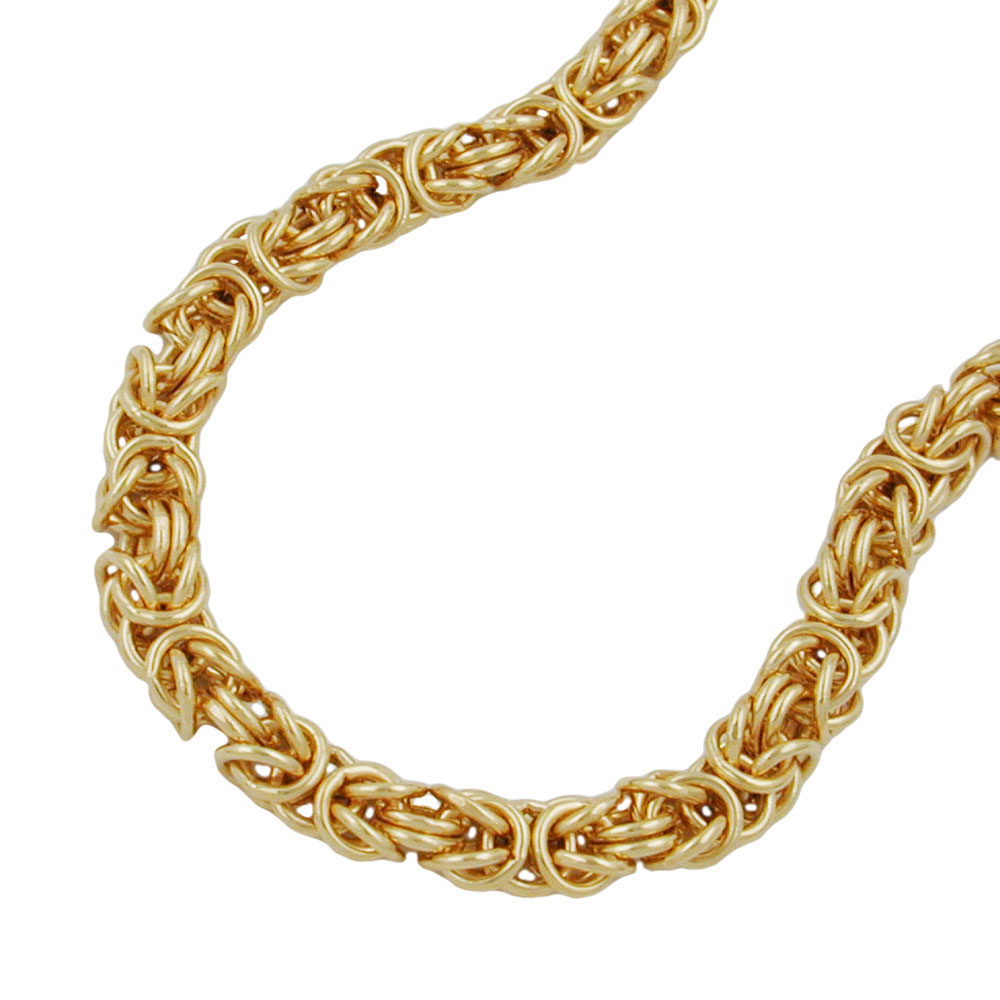 Bracelet plaqué or chaîne byzantine ronde 5mm