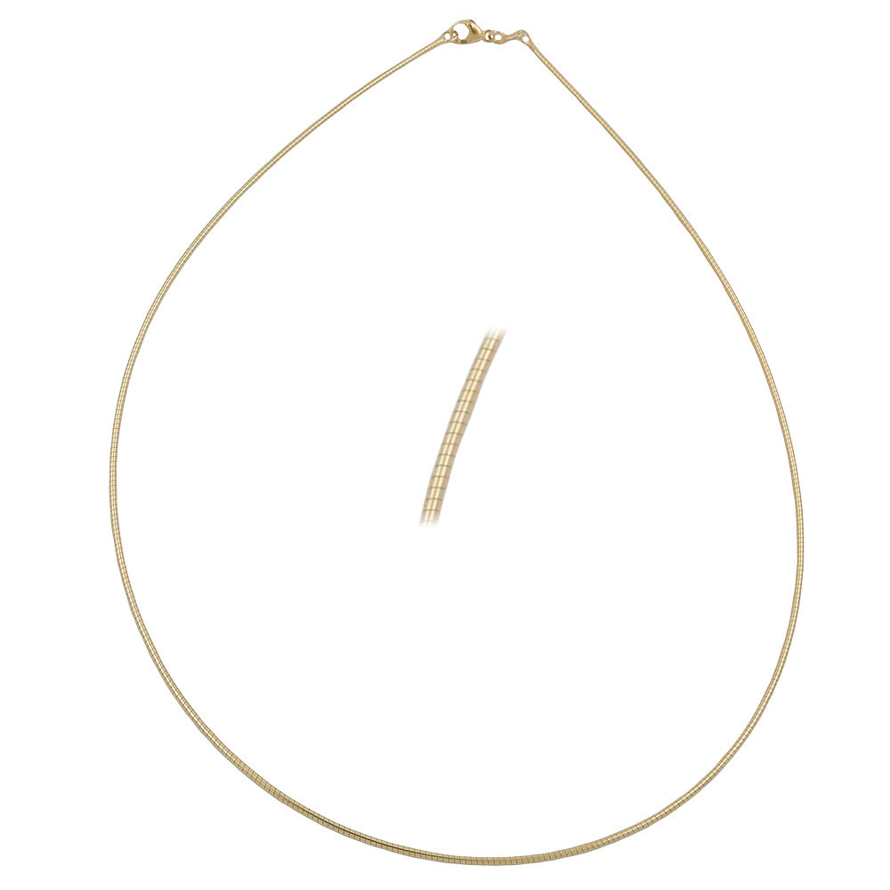 Collier plaqué or chaîne ronde 1,2mm vue de face