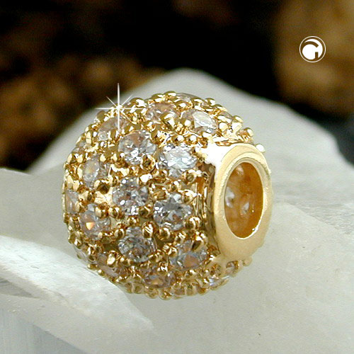 Pendentif plaqué or avec zirconite vu de profil