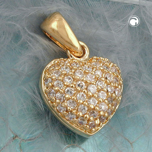 Pendentif cœur doré 3 microns vue de face