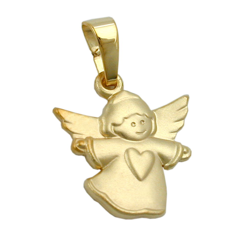 Pendentif ange en or 9 carats vue de face