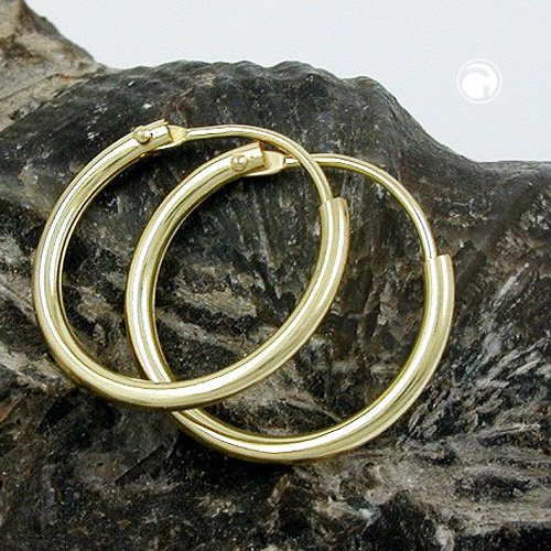 Paire de boucles d'oreilles or 375 fines de 12 mm